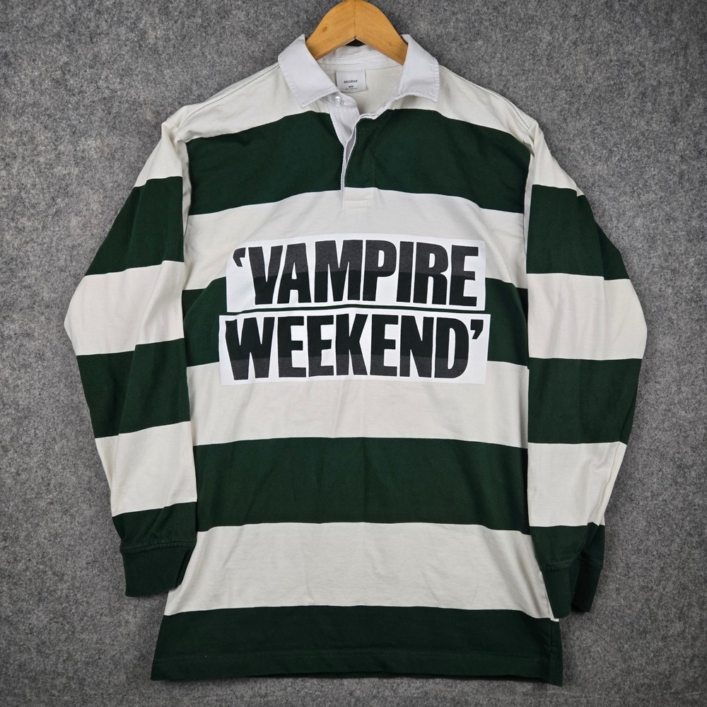 Vampire Weekend Rugby Shirt Mens M Green 2024 Only God Was Above Us Tour Merch